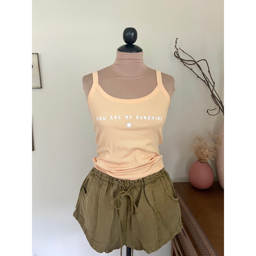 Upcycled Printed You Are My Sunshine Tank